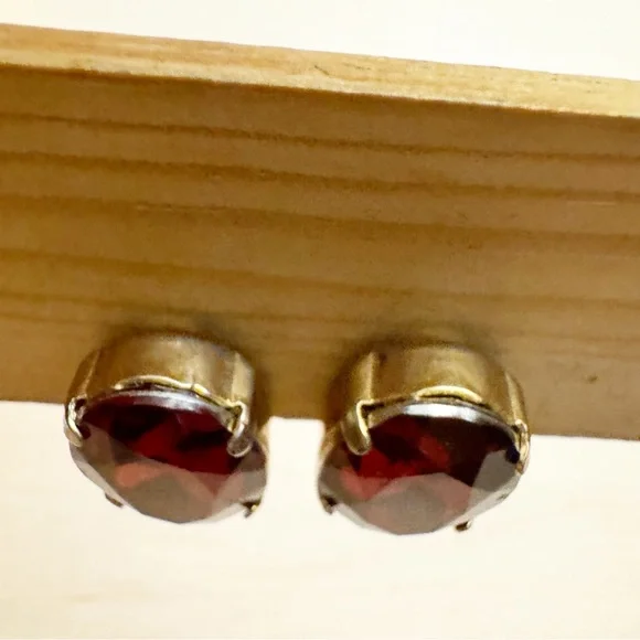 Stunning Vintage Large Root Beer Brown Rhinestones ClipOn Earrings Made in China - Picture 3 of 7